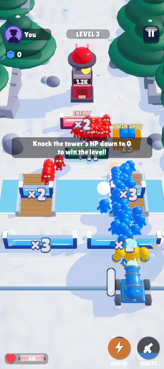 Level 3, Snowy Peaks: ice bridge track